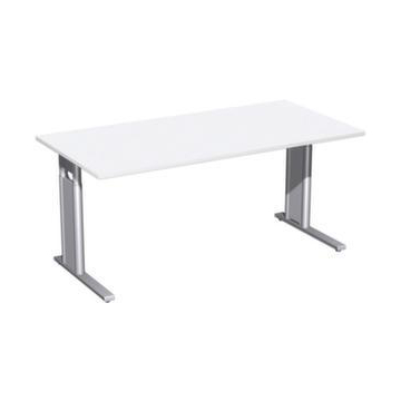 Höhenverstellbarer Schreibtisch, HxBxT 680-820x1600x800mm, Platte weiß