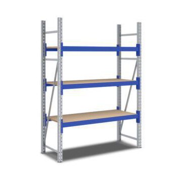 Weitspannregal,Grundfeld,HxBxT 2000x1470x600mm,Fachl. 400kg,3xHolzboden