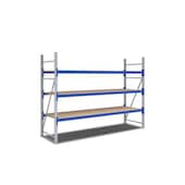 Weitspannregal,Grundfeld,HxBxT 2000x2820x800mm,Fachl. 500kg,3xHolzboden