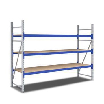 Weitspannregal,Grundfeld,HxBxT 2000x2820x800mm,Fachl. 500kg,3xHolzboden