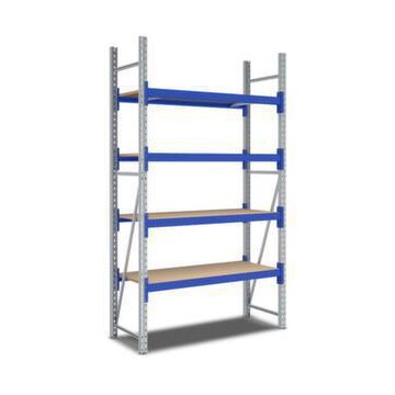Weitspannregal,Grundfeld,HxBxT 2500x1470x600mm,Fachl. 400kg,4xHolzboden