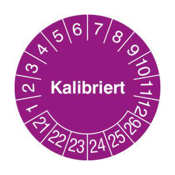 Prüfplakette,kalibriert,Aufkleber,Ø 15mm,Jahresfarbe 2021-violett