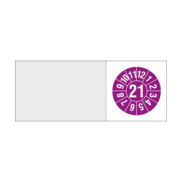 Prüfplakette,Monat,Aufkleber,Ø 15mm,Jahresfarbe,Jahresfarbe 2021-violett