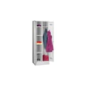 Kleider-/Wäscheschrank, HxBxT 1850x600x500mm, RAL7035, Front RAL7035