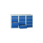 Schubladenschrank, HxBxT 900x1500x500mm, RAL7035, Front RAL5010