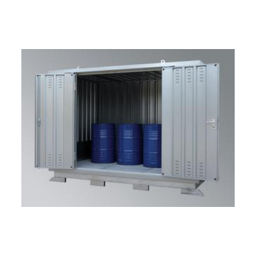 Gefahrstoff-Container,f. wasserg. Stoffe,HxBxT 2380x3075x2075mm,verzinkt