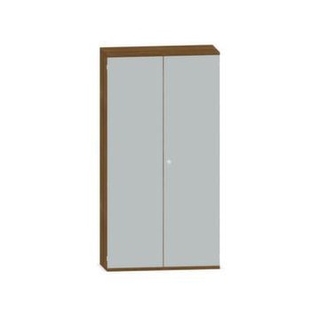 Büroschrank, Dekor Korpus Nussbaum, Dekor Front lichtgrau