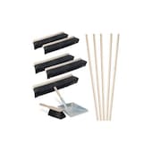 Besen-Set, 5xRosshaarbesen, 5xStiel, 1xKehrgarnitur, Arbeits B 500mm