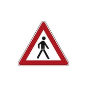 Verkehrsschild, Fußgänger (Aufstellung links), gem. StVO, Alu
