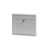 Wandbriefkasten, Stahl, weiß, HxBxT 315x360x110mm, Einwurf/Entnahme vorne