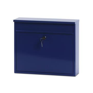 Wandbriefkasten,Stahl,blau,HxBxT 315x360x110mm,Einwurf/Entnahme vorne