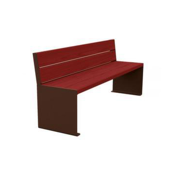 Sitzbank, B 1800mm, 3 Latten, Holz-Sitz Mahagoni, Sitz H 450mm