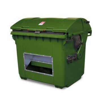 Streugutbehälter, HxBxT 1035x1360x765mm, HDPE, grün, Deckel grün
