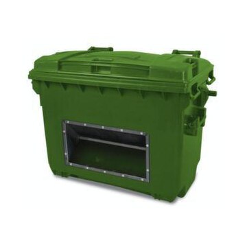 Streugutbehälter, 660l, HxBxT 1000x1360x765mm, HDPE, grün, Deckel grün
