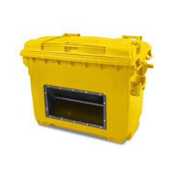 Streugutbehälter, 660l, HxBxT 1000x1360x765mm, HDPE, gelb, Deckel gelb