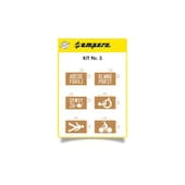 Schablonenset Buchstaben/Symbole,f. Bodenmarkiergerät,Spezialkarton,geölt