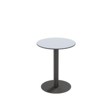 Outdoor-Tisch, HxØ 750x600mm, rund, Tellerfuß mattschwarz, Platte grau