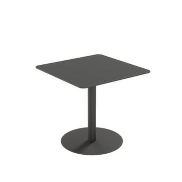 Outdoor-Tisch, HxBxT 750x800x800mm, quadratisch, Tellerfuß mattschwarz