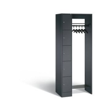 Schließfach-Garderobe,HxBxT 1950x740x480mm,Korpus RAL7021,Front RAL3003