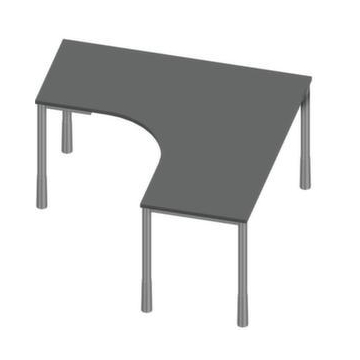 Höhenverstellbarer Freiform-Schreibtisch, MS-dunkelgrau