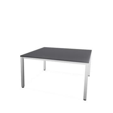 Konferenztisch,HxBxT 740x1400x1400mm,eckig,4-Fuß alusilber,CC-schwarz