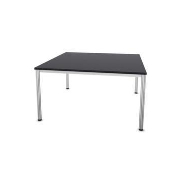 Konferenztisch,HxBxT 740x1400x1400mm,eckig,4-Fuß alusilber,CC-schwarz