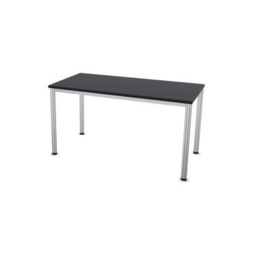Konferenztisch,HxBxT 740x1400x700mm,rechteckig,4-Fuß alusilber,CC-schwarz