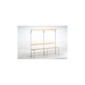 Umkleidebank, HxLxT 1670x2000x375mm, Holzleisten, RAL7035