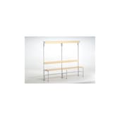 Umkleidebank, HxLxT 1670x1500x375mm, Holzleisten, RAL7035