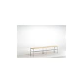 Umkleidebank, HxLxT 450x1500x350mm, Holzleisten, RAL7035