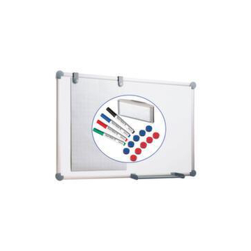 Whiteboard,HxB 600x900mm,magnethaftend,Stahl,m. Zubehör-Set,Ablageschale