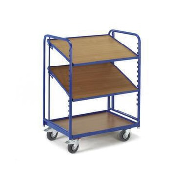 Etagenwagen, Tragl. 200kg, 3 Etage(n), Ladefl. LxB 810x610mm, Holzplatte