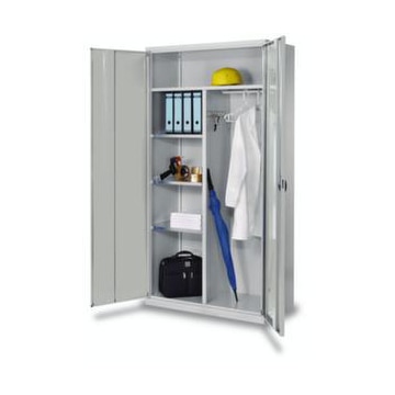 Akten-/Kleiderschrank,HxBxT 1950x1000x500mm,Zyl.-Schl.,Türfarbe RAL7035
