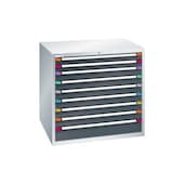 Schubladenschrank, HxBxT 1000x1005x695mm, RAL7035, Front RAL7016