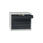 Schubladenschrank, HxBxT 600x500x600mm, RAL7035, Front RAL7016