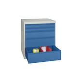 Schubladenschrank, HxBxT 800x715x600mm, RAL7035, Front RAL5012