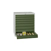 Schubladenschrank, HxBxT 800x715x600mm, RAL7035, Front RAL6011