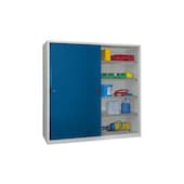 Schiebetürenschrank, HxBxT 1950x2000x600mm, RAL7035, Front RAL5010