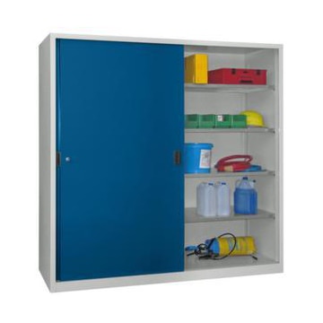 Schiebetürenschrank, HxBxT 1950x2000x600mm, RAL7035, Front RAL5010