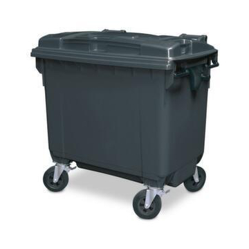 Müllcontainer,660l,Korpus HDPE grau,HxBxT 1165x1265x775mm,4 Lenkrollen