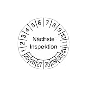Prüfplakette, nächste Inspektion, Aufkleber, Ø 30mm, Prüfzeitraum 25-30