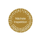 Prüfplakette,nächste Inspektion,Aufkleber,Ø 30mm,Jahresfarbe 2025-gold
