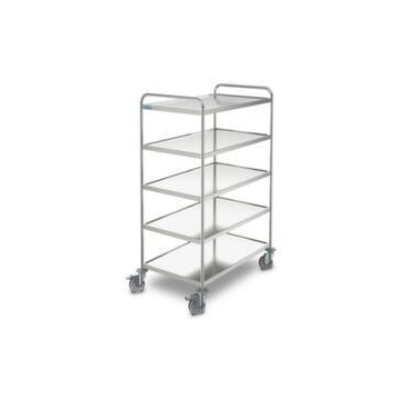 Edelstahl-Etagenwagen, Tragl. 150kg, 5 Etage(n), Ladefl. LxB 1000x600mm
