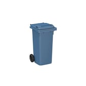 Mülltonne,120l,HxBxT 933x500x550mm,Deckel blau,Korpus HDPE blau,2 Räder