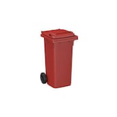 Mülltonne,120l,HxBxT 933x500x550mm,Deckel rot,Korpus HDPE rot,2 Räder