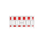 Euro2-Schrankenzaun, HxL 1000x2000mm, Kunststoff, weiß/rot