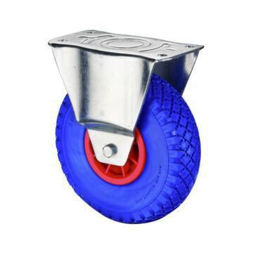 Bockrolle,Tragl. 75kg,ØxB 260x85mm,PU,Rollenlager,Felge Kunststoff,Platte