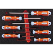 Hartschaumeinlage mit Schraubendreher-Sortiment, 7-teilig, 2K-Force mit Schlagka