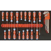 Hartschaumeinlage mit Schraubendreher und Winkelschlüsselsatz XXL