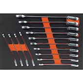 Hartschaumeinlage mit Kombi-Ratschenschlüsselsatz 15° 1 F